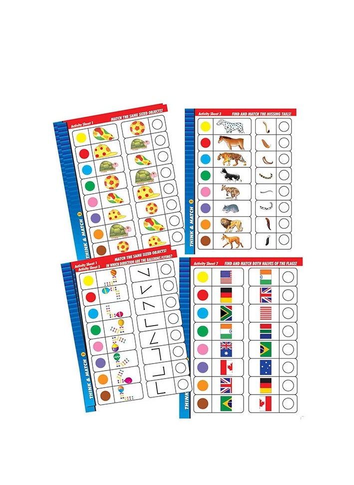 Creative's Think & Match Part-2, Brain Building Games for Kids, Develops Thinking & Logical Skills, Self Checking Learning Games| Matching Colour Activity Card| 112 Graded Exercises | Ages 4 & up