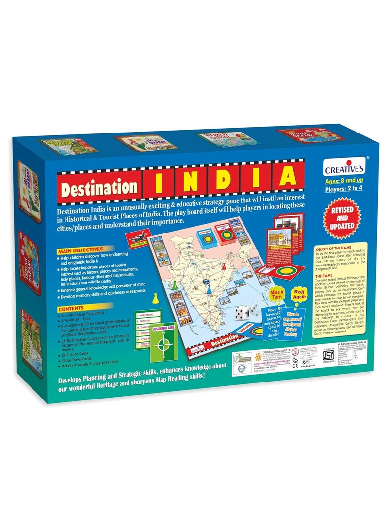 Creative's Destination India | India Historical & Touriest Places Map Board Game | Knowledge of India Map | Learning & Education Board Game | Ages 8 & Above