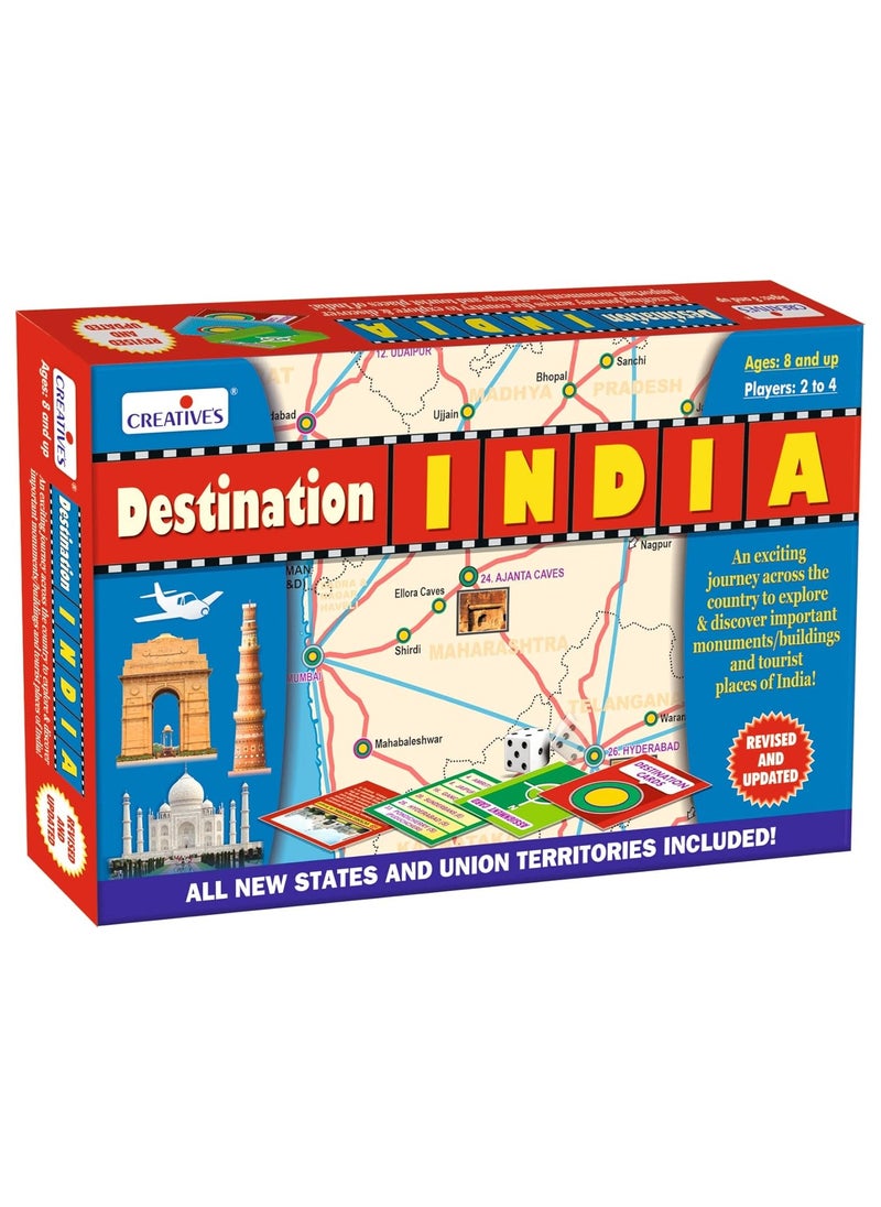 Creative's Destination India | India Historical & Touriest Places Map Board Game | Knowledge of India Map | Learning & Education Board Game | Ages 8 & Above