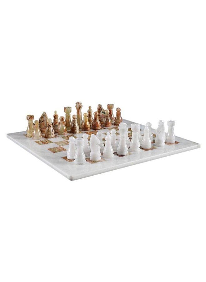 Onyx Marble Chess Set – 12-Inch Handcrafted Chessboard with 2 Color Pieces, Multiple Colors Available