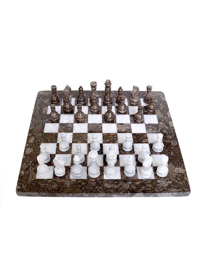 Onyx Marble Chess Set – 12-Inch Handcrafted Chessboard with 2 Color Pieces, Multiple Colors Available