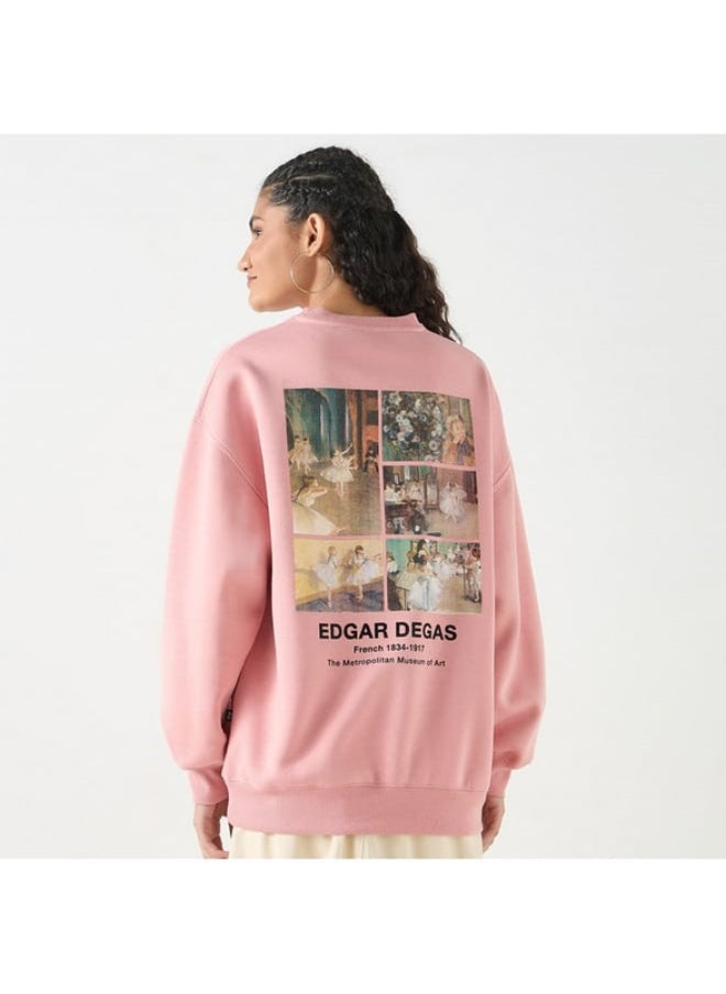 Edgar Degas Print Sweatshirt with Long Sleeves and Crew Neck