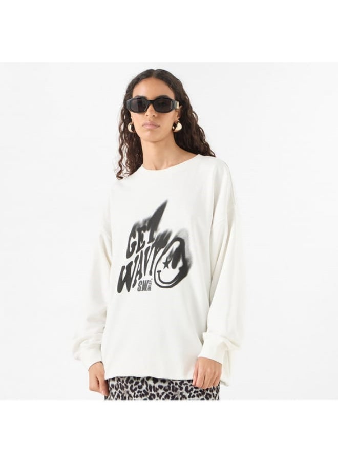 SmileyWorld Print Sweatshirt with Long Sleeves