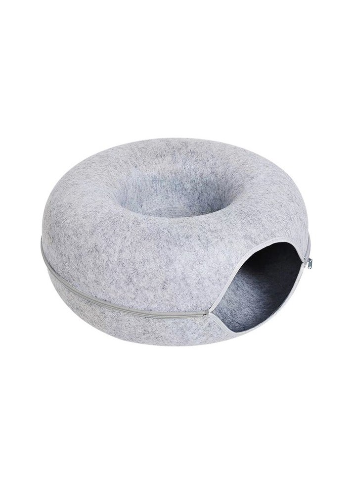 Felt Tunnel Donut Cat Slot Colour:Gray Colour:Gray