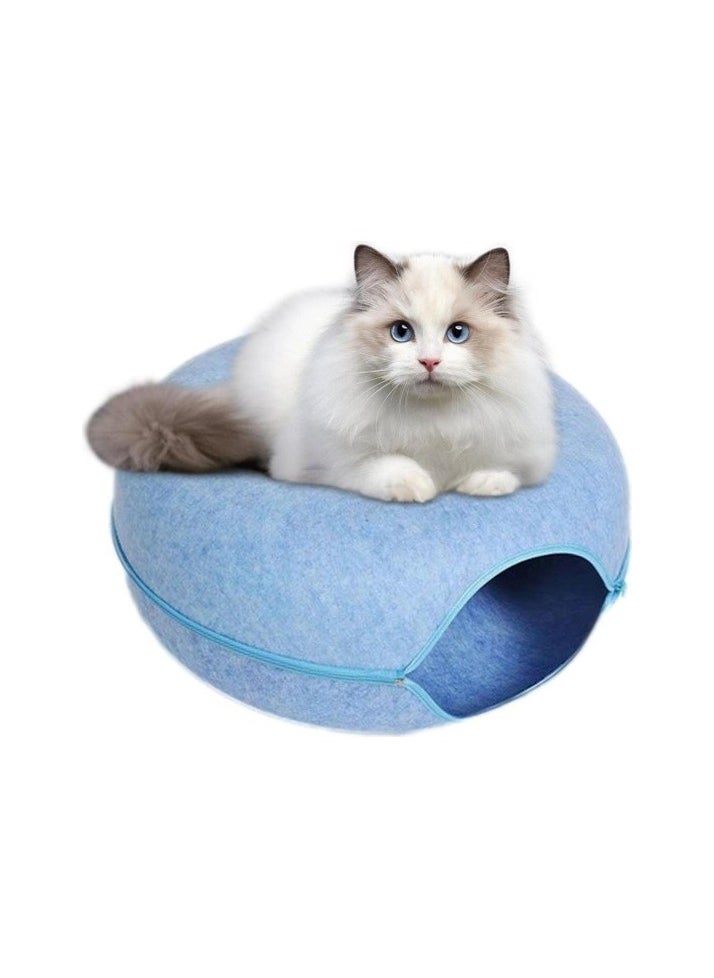 Felt Tunnel Donut Cat Slot Colour:Blue Colour:Gray