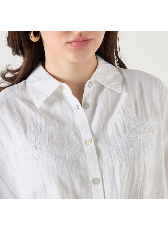 Lee Cooper Embroidered Shirt with Short Sleeves