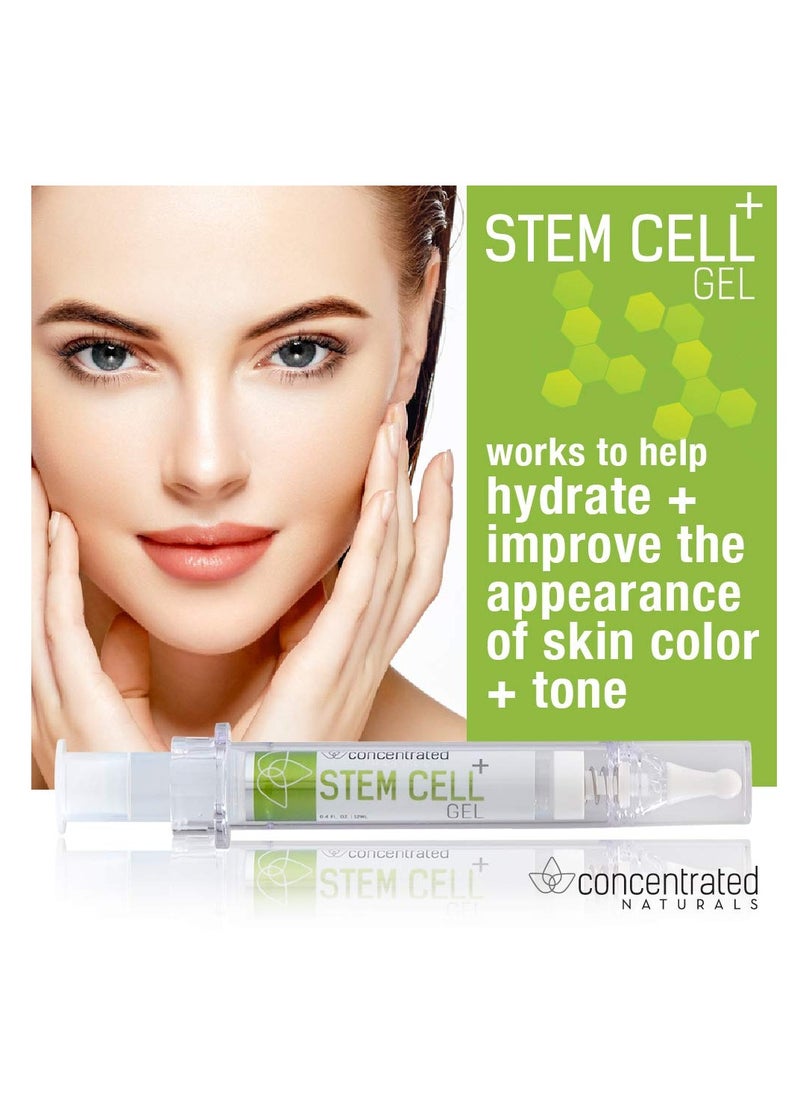 Stem Cell Gel for Face | w/Sea Extract, Hyaluronic Acid, Fruit Extracts, Concentrated Tea Extract | Easy to Use Targeted Applicator | May Help Hydrate, Firm and Brighten