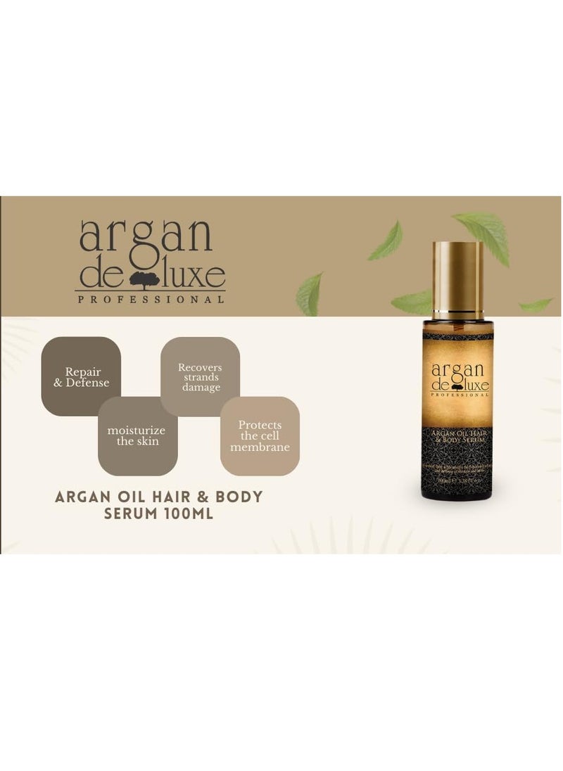 Argan De Luxe Hair Care Nourishing Shampoo & Conditioner, Infusing Mask and Oil Serum - 4pc Gift Set