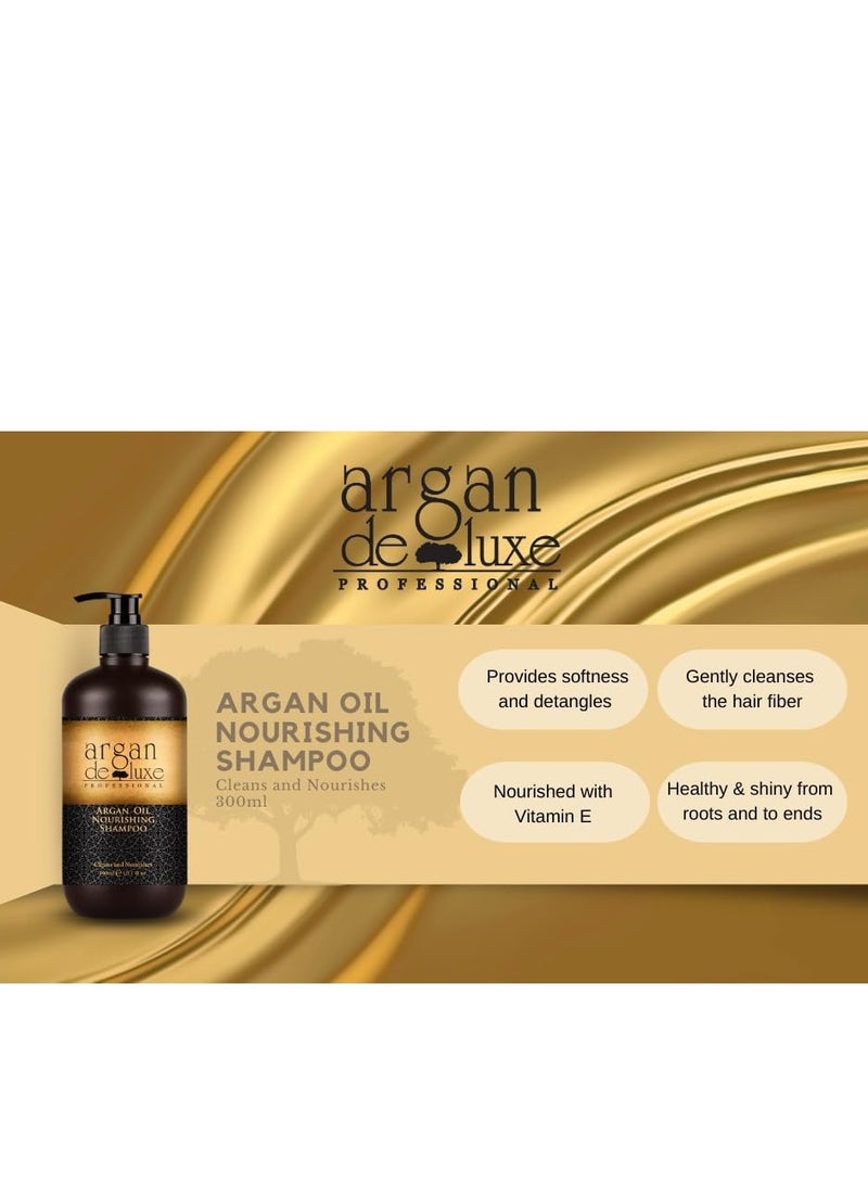 Argan De Luxe Hair Care Nourishing Shampoo & Conditioner, Infusing Mask and Oil Serum - 4pc Gift Set