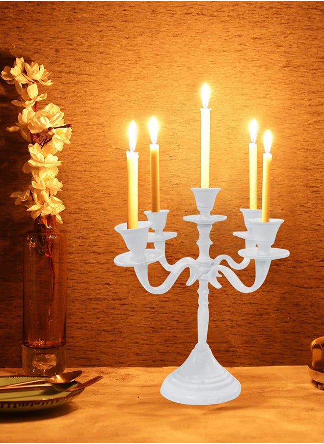 Five Arm Gold Candlestick Candle Holder Candle Stand for Taper Candle Holder Stand Centerpiece 5-Arm Candle Holder