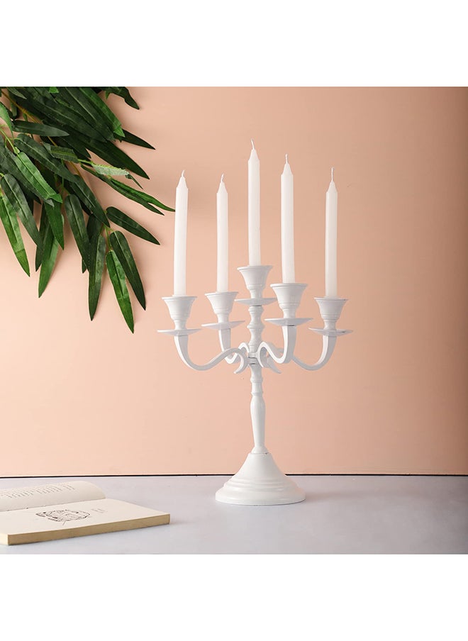 Five Arm Gold Candlestick Candle Holder Candle Stand for Taper Candle Holder Stand Centerpiece 5-Arm Candle Holder