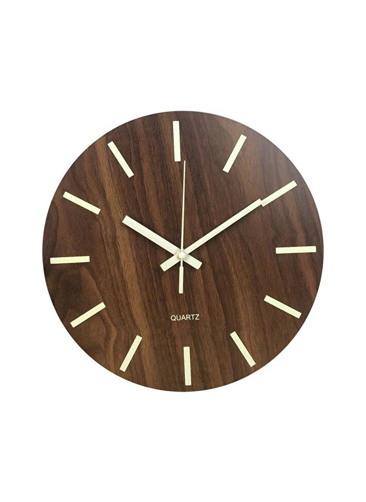 12 bright wall clock Colour:Light brown