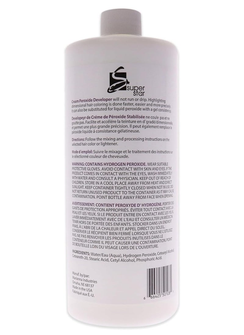 SUPER STAR 10v Cream Peroxide Developer, 32 Fluid Ounce