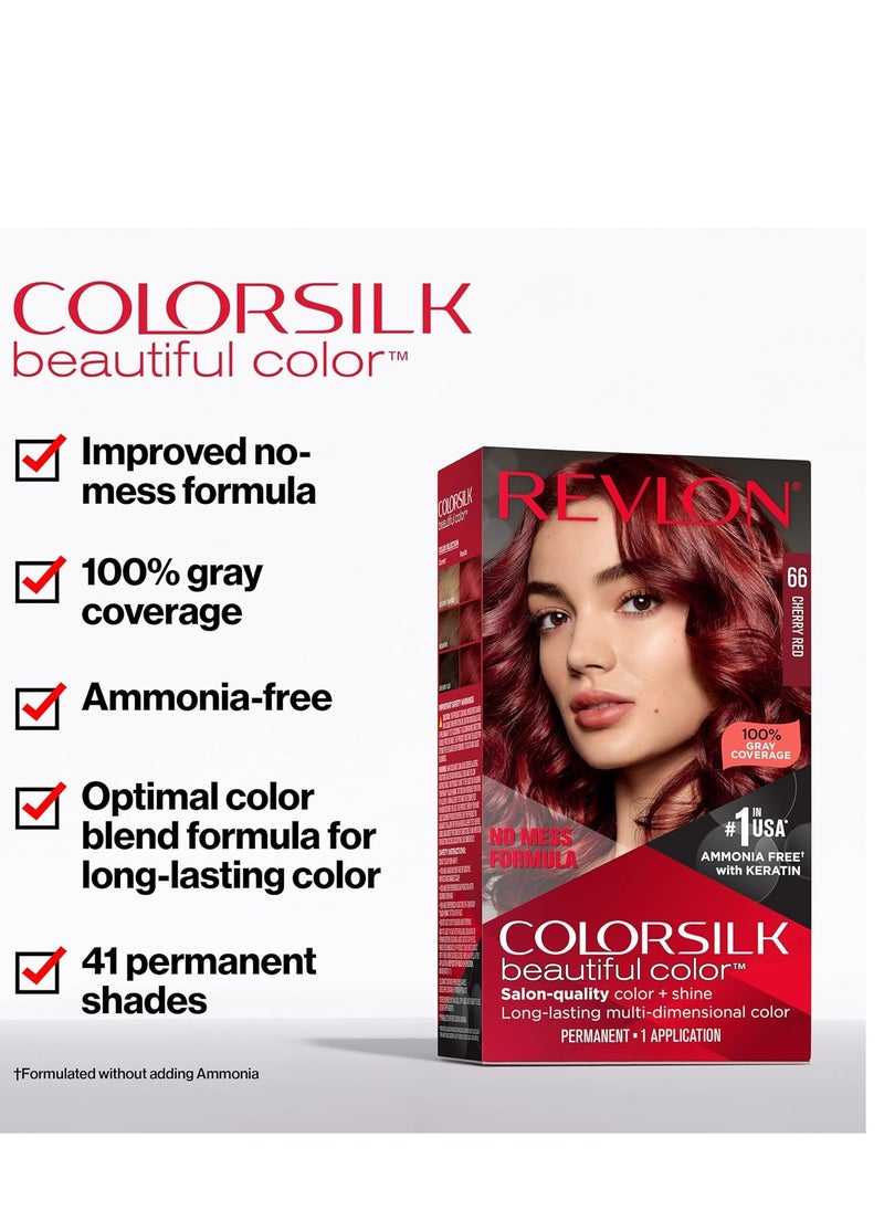 Permanent Hair Color by Revlon, Permanent Brown Hair Dye, Colorsilk with 100% Gray Coverage, Ammonia-Free, Keratin and Amino Acids, Brown Shades, 30 Dark Brown (Pack of 3)