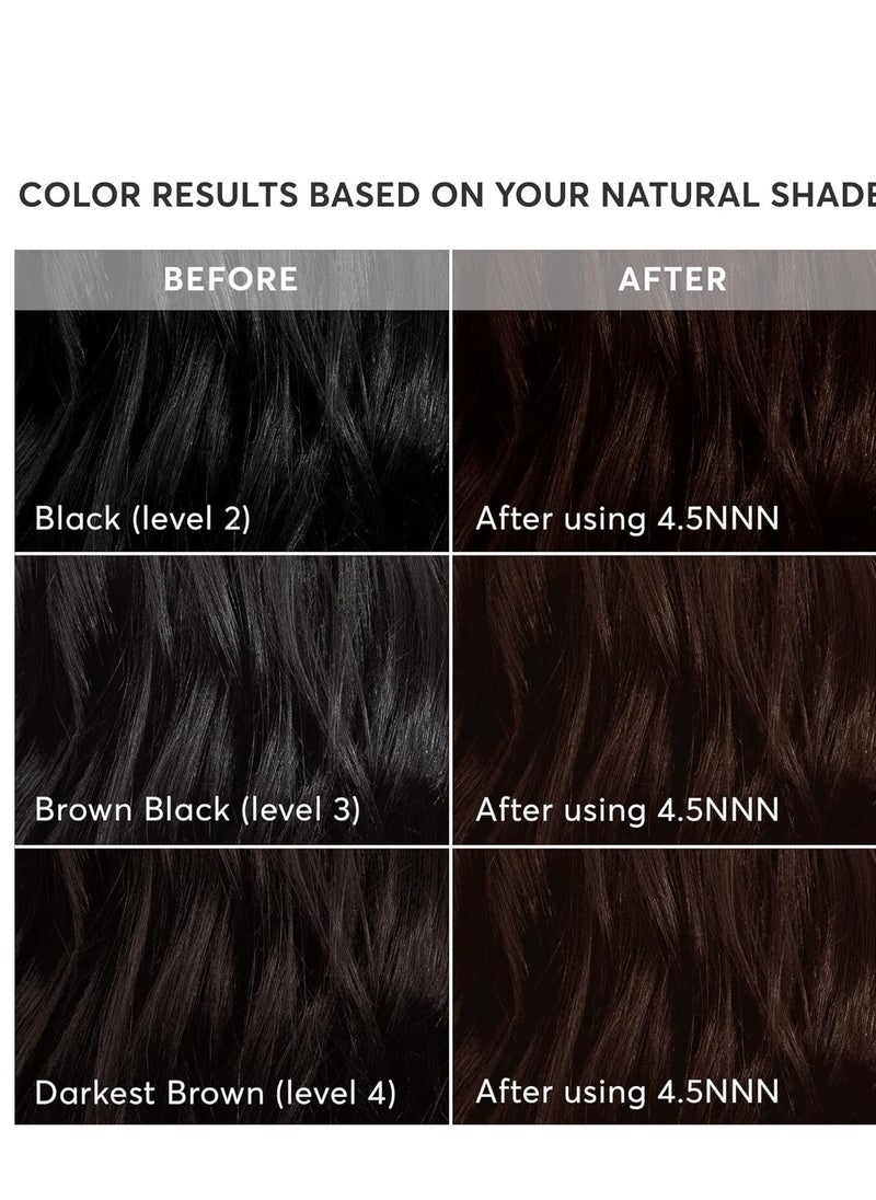 Madison Reed Radiant Hair Color Kit, Dark Brown for 100% Coverage of Resistant Gray Hair, Ammonia-Free, 4.5NNN Barletta Brown, Permanent Hair Dye, Pack of 1