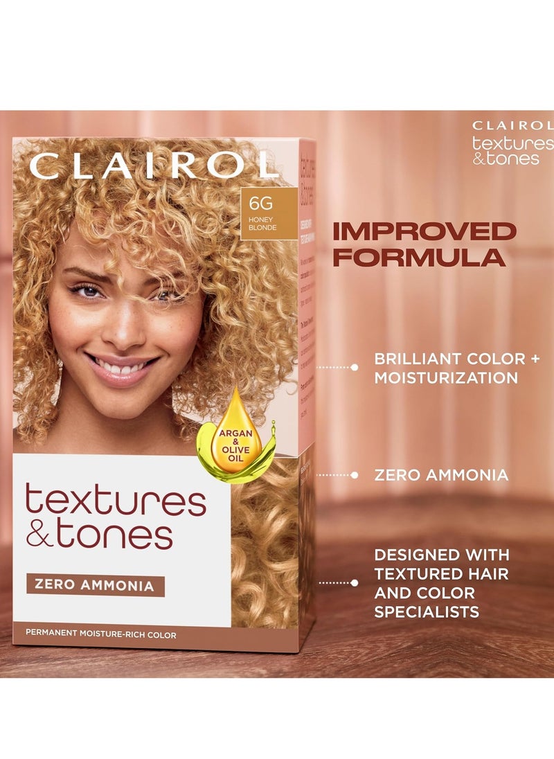 Clairol Textures & Tones Permanent Hair Dye, 1B Silken Black Hair Color, Pack of 1