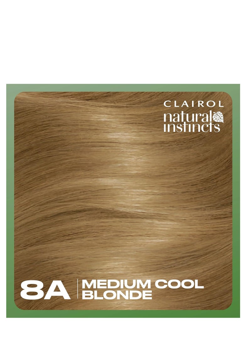 Clairol Natural Instincts Demi-Permanent Hair Dye, 8A Medium Cool Blonde Hair Color, Pack of 1