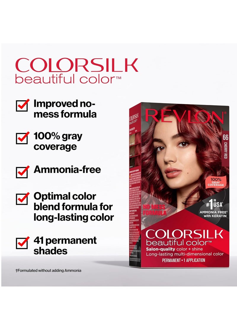 Permanent Hair Color by Revlon, Permanent Black Hair Dye, Colorsilk with 100% Gray Coverage, Ammonia-Free, Keratin and Amino Acids, Black Shades, 11 Soft Black (Pack of 3)