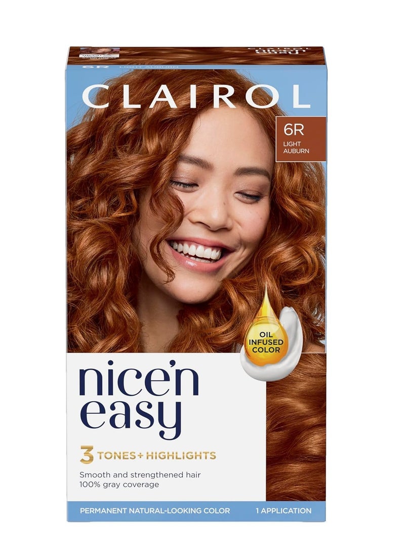 Clairol Nice'n Easy Permanent Hair Color, 6R Light Auburn