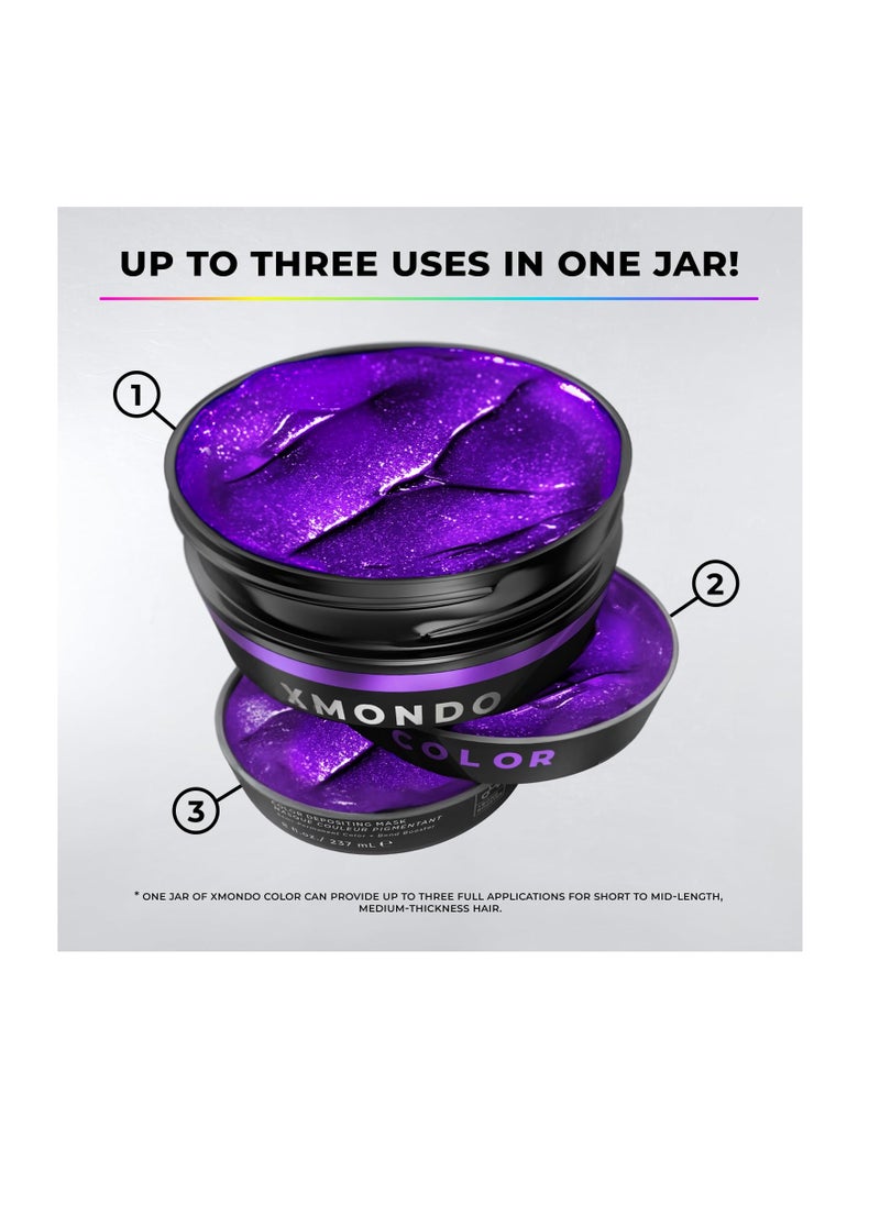 XMONDO Color Super Purple Depositing Mask & Semi-Permanent Purple Dye | Infused with Bond Booster Technology & Hyaluronic Acid for Nourishment, Revitalization & Repair, Vegan Formula, 8 Fl Oz 1-Pack