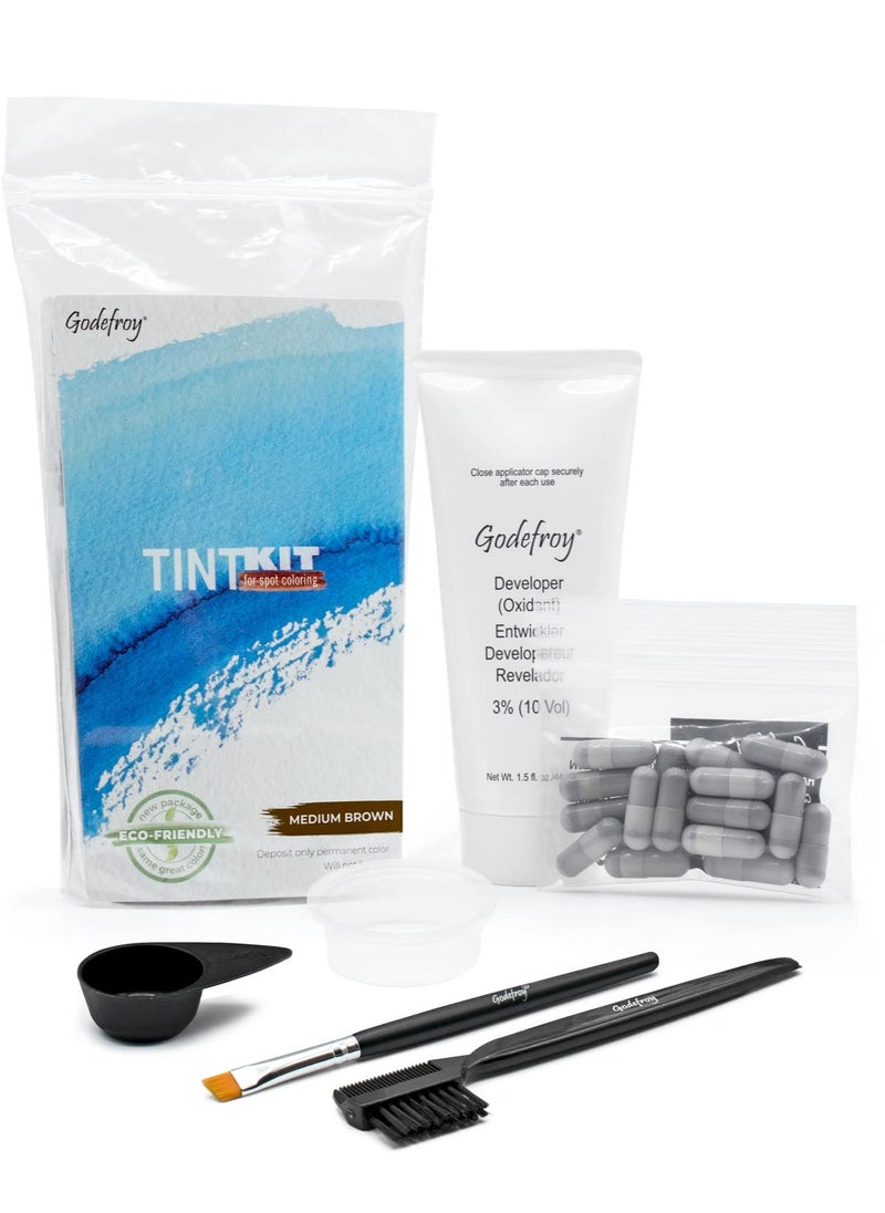 Godefroy Hair Color Tint Kit, Medium Brown, 20 Applications