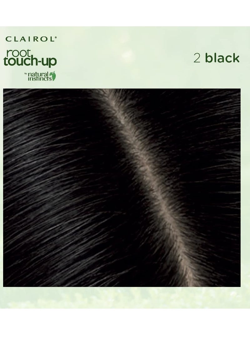 Clairol Root Touch-Up by Natural Instincts Permanent Hair Dye, 2 Black Hair Color, Pack of 1