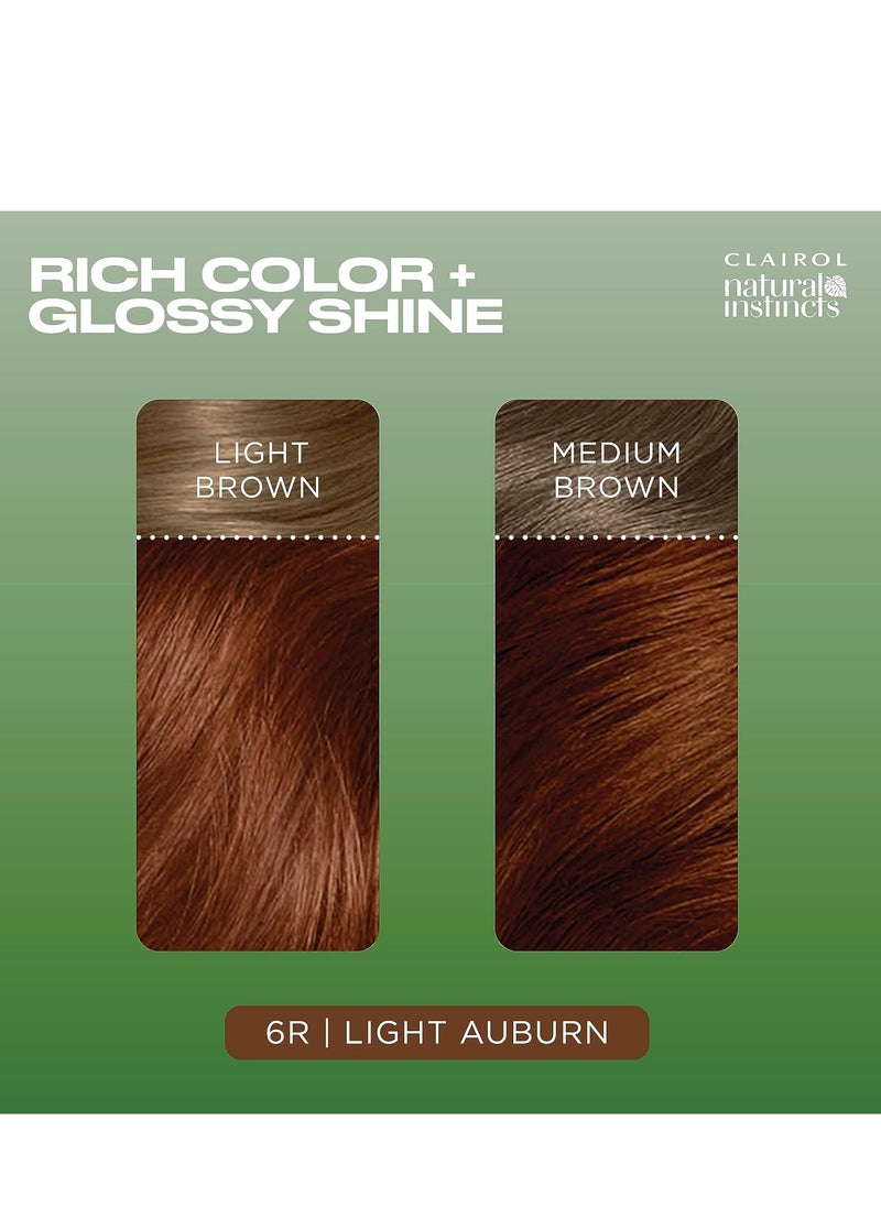 Clairol Natural Instincts Demi-Permanent Hair Dye, 6R Light Auburn Hair Color, Pack of 1