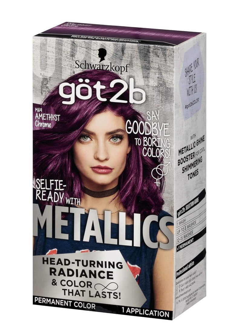 Schwarzkopf Got2b Metallics Permanent Hair Color, M69 Amethyst Chrome