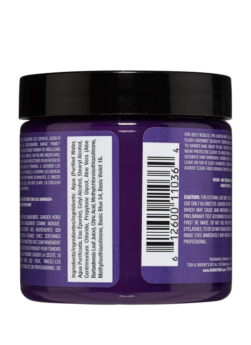 MANIC PANIC Electric Amethyst Purple Hair Dye - Classic High Voltage - Semi Permanent Bright Purple Hair Color With Violet And Blue Undertones - Vegan, PPD & Ammonia Free (4oz)