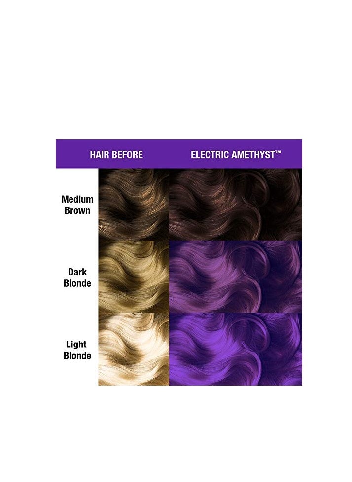 MANIC PANIC Electric Amethyst Purple Hair Dye - Classic High Voltage - Semi Permanent Bright Purple Hair Color With Violet And Blue Undertones - Vegan, PPD & Ammonia Free (4oz)