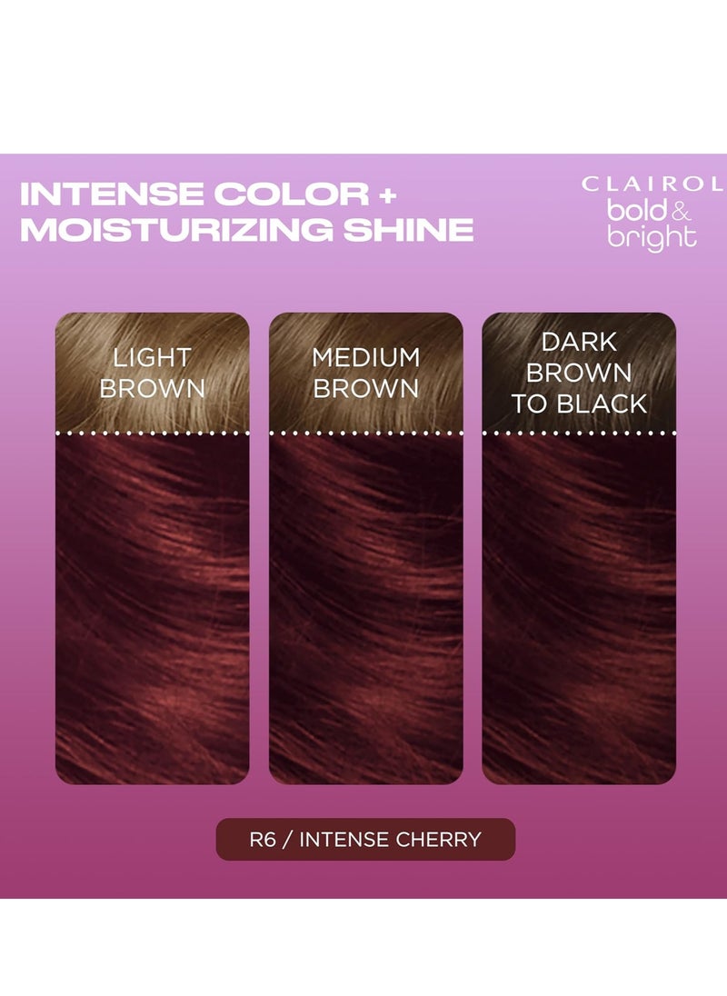 Clairol Bold & Bright Permanent Hair Dye, R6 Intense Cherry Hair Color, Pack of 1