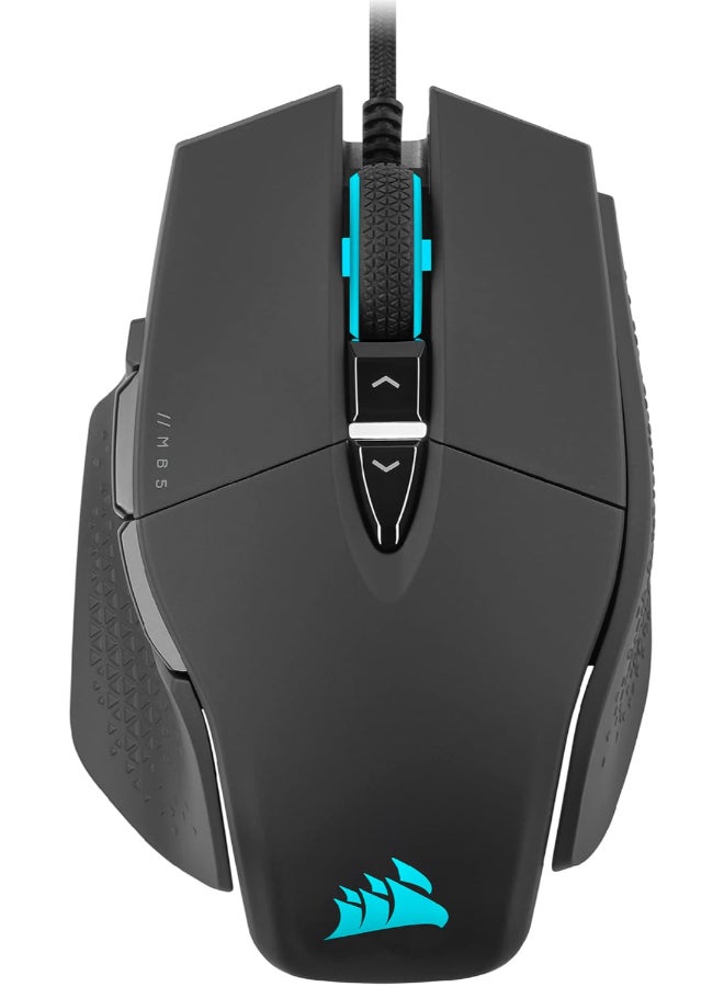 Corsair M65 RGB Ultra Tunable FPS Gaming Mouse Marksman 26,000 DPI Optical Sensor, Optical Switches, AXON Hyper-Processing Technology, Sensor Fusion Control, Tunable Weight System - Black