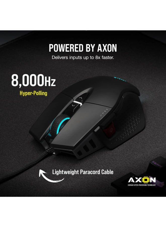 Corsair M65 RGB Ultra Tunable FPS Gaming Mouse Marksman 26,000 DPI Optical Sensor, Optical Switches, AXON Hyper-Processing Technology, Sensor Fusion Control, Tunable Weight System - Black