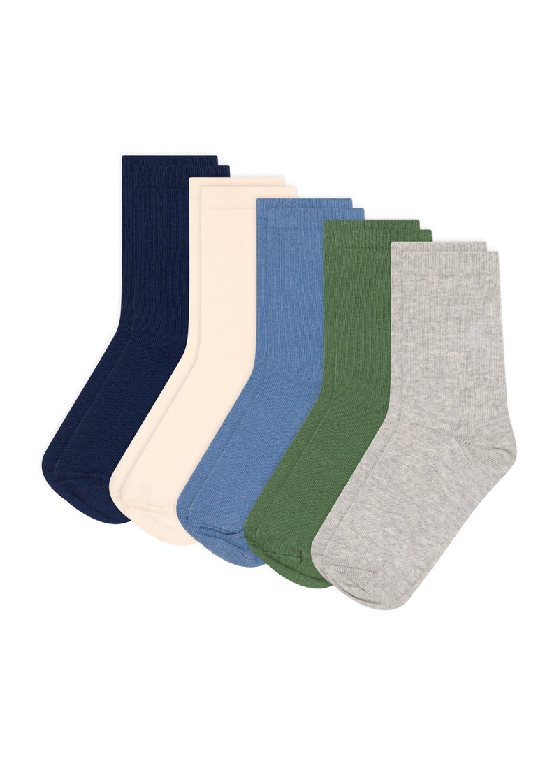 Children's plain cotton socks - 5-pack