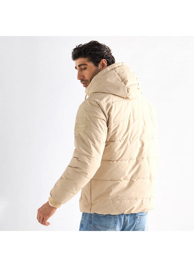 Quilted Hooded Jacket with Pockets and Zip Closure