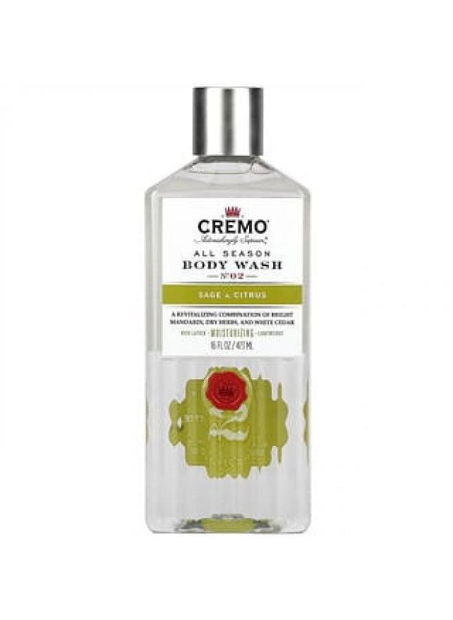 Cremo, All Season, Body Wash, No. 2, Sage & Citrus, 16 fl oz (473 ml)