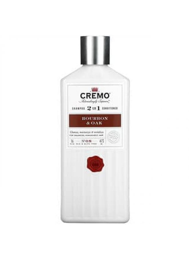 Cremo, 2 In 1 Shampoo & Conditioner, No. 08, Bourbon & Oak, 16 fl oz (473 ml)