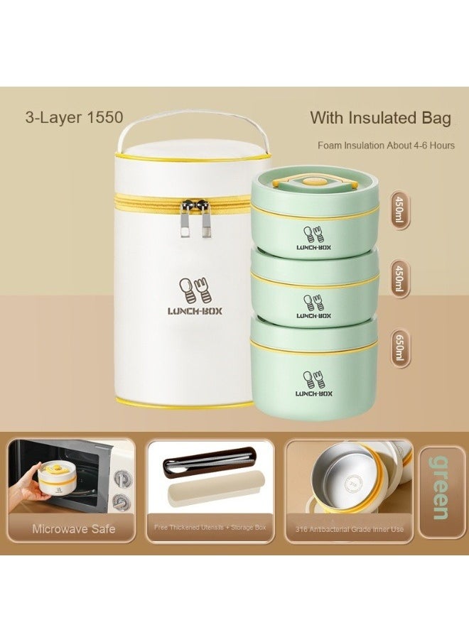 316 Stainless Steel Japanese Insulated Microwave Rice Lunch Box