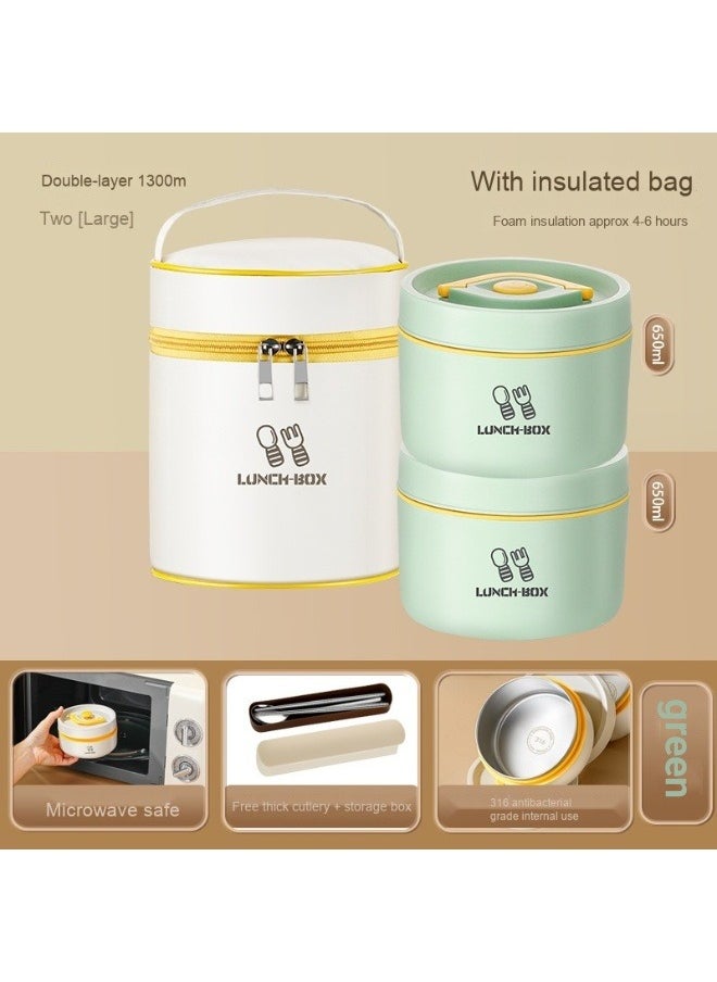 316 Stainless Steel Japanese-Style Insulated Microwaveable Bento Lunch Box