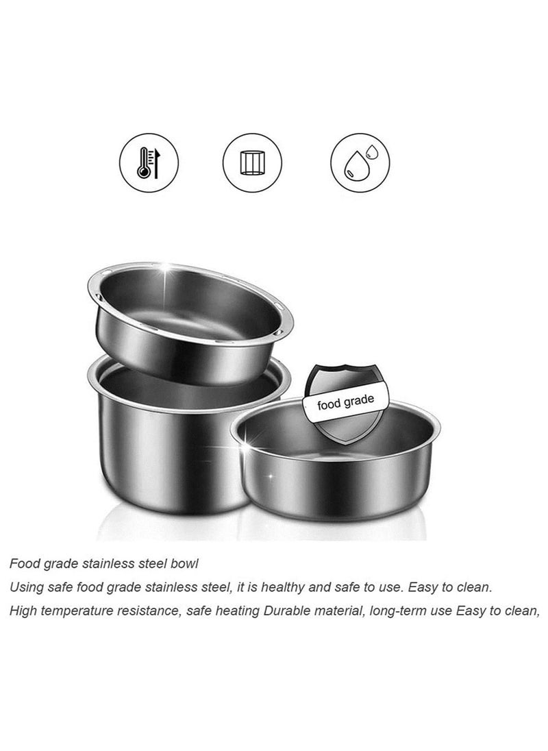 Electric Lunch Box, 3 Layers Stainless Steel + PP 2L Portable Electric Lunch Box Food Storage Warmer Container Rice Cooker