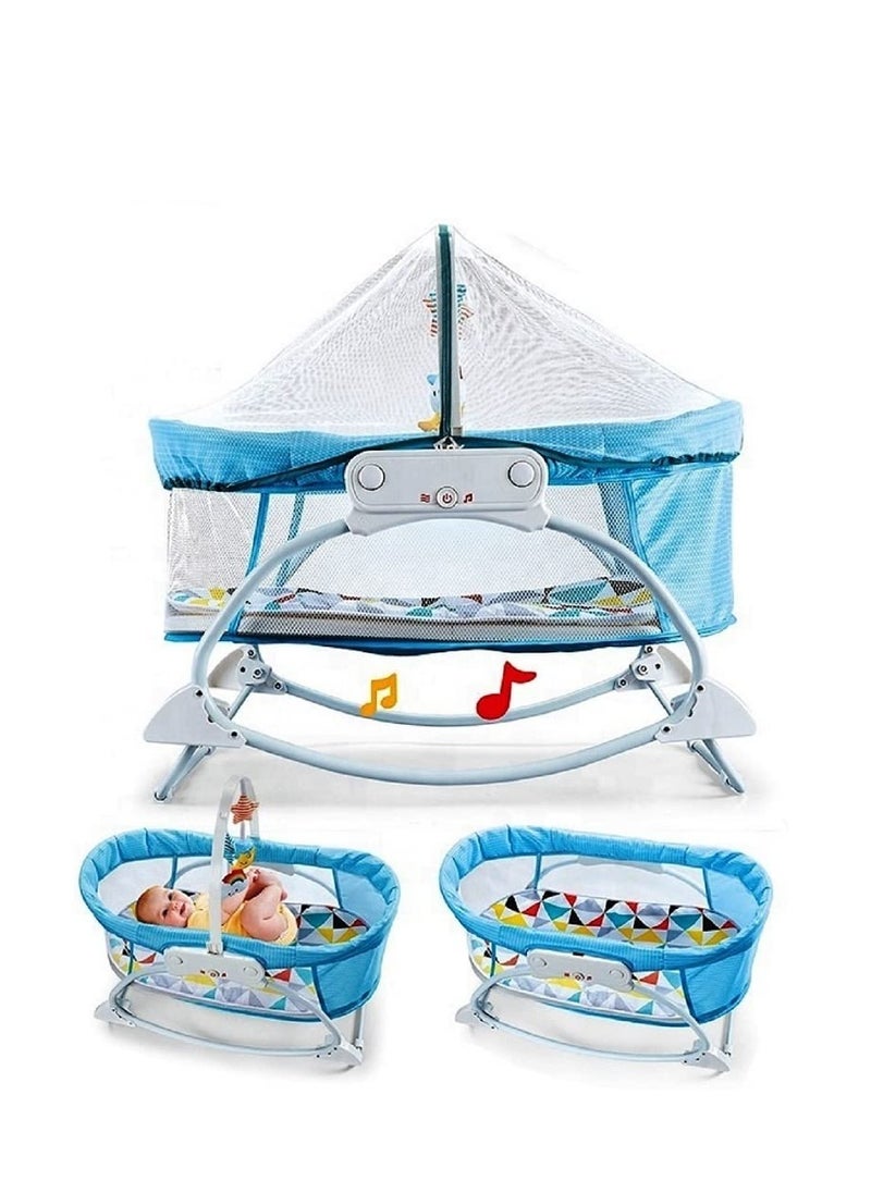 Portable Swing Baby Rocker Bassinet - Blue