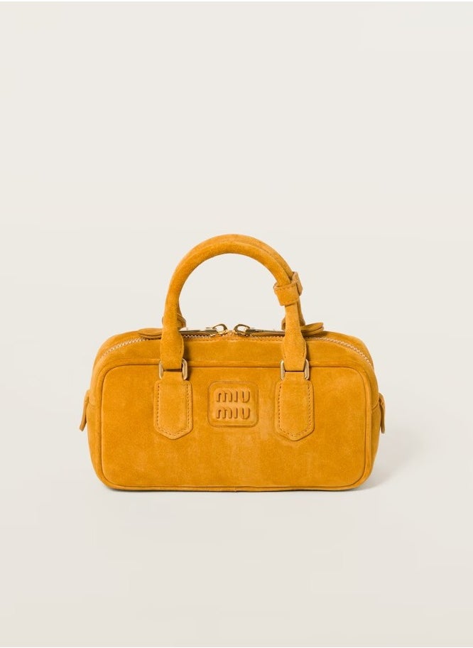 MIU Arcadie padded suede top-handle bag