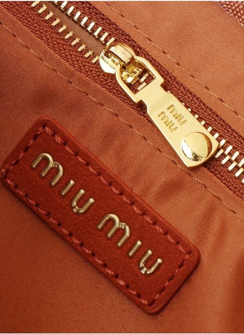 MIU Arcadie padded suede top-handle bag