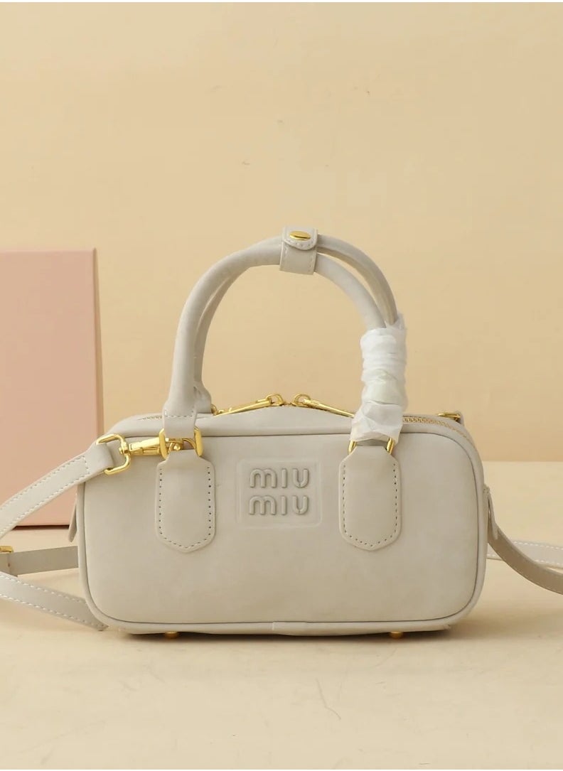 MIU Arcadie padded suede top-handle bag