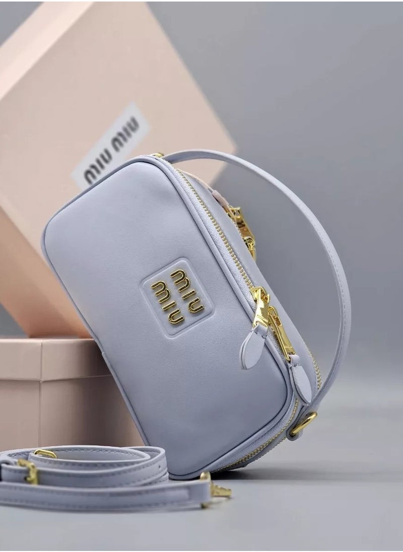 MIU Leather and Patent Leather Shoulder Bag