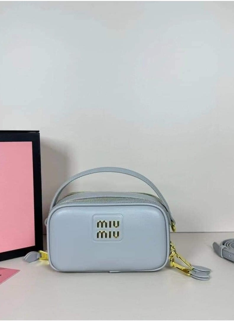 MIU Leather and Patent Leather Shoulder Bag