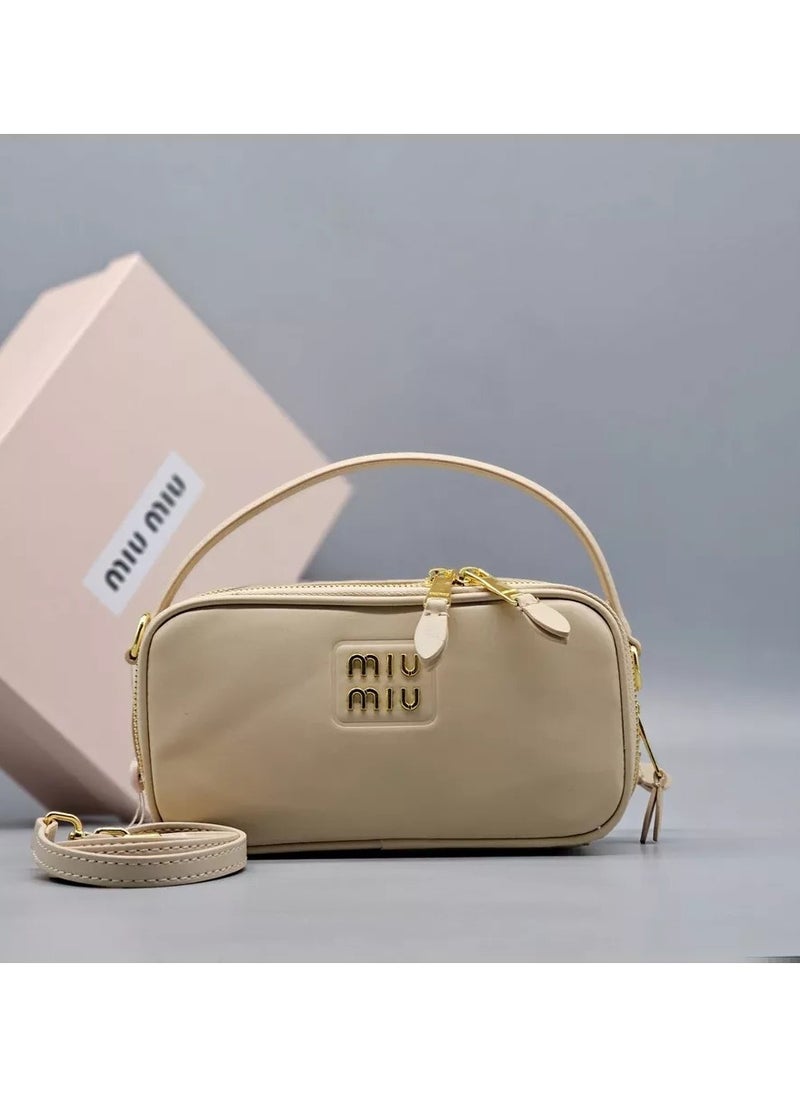 MIU Leather and Patent Leather Shoulder Bag