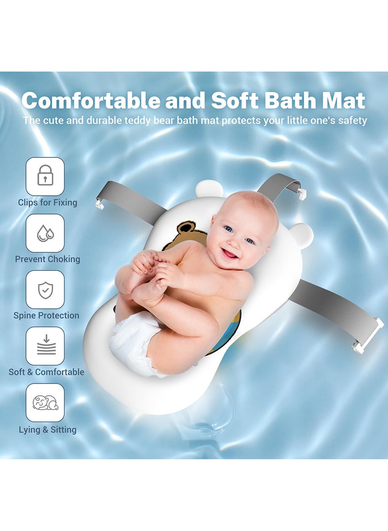 Baby Portable Foldable Bathtub For Newborn to Toddler With Soft Cushion Water Plug And Anti Slip Support Legs No-Slip Hanging And Detachable Bathtub