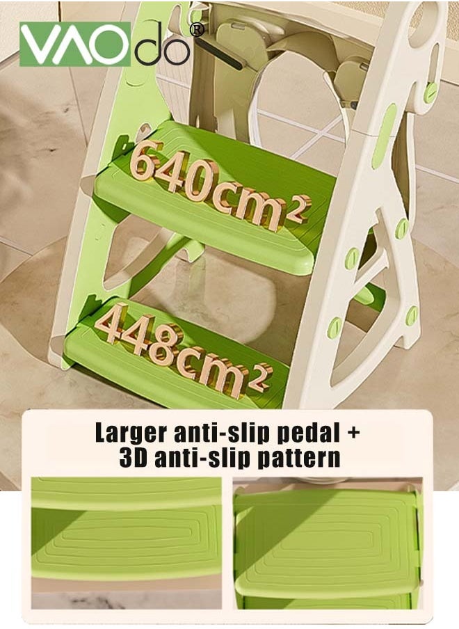 2 in 1 Potty Training Seat Ladder Toddler,Potty Seat Toilet Boys Girls,Kids Toilet Training Seat Step with PP cushion Toilet Seat