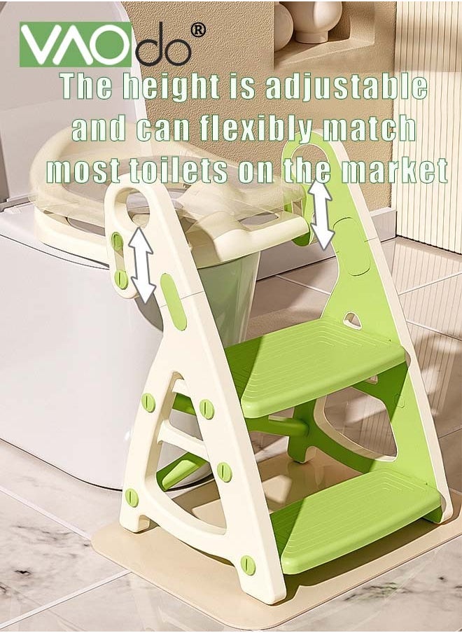 2 in 1 Potty Training Seat Ladder Toddler,Potty Seat Toilet Boys Girls,Kids Toilet Training Seat Step with PP cushion Toilet Seat